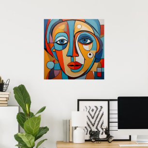 Affiche Visage coloré décoratif Art Abstrait