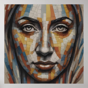 Affiche Visage d'art mosaïque