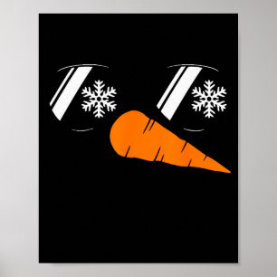 Affiche Visage de bonhomme de neige cool Gles Noël Xmas Co