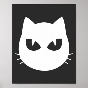 Affiche visage de chat blanc