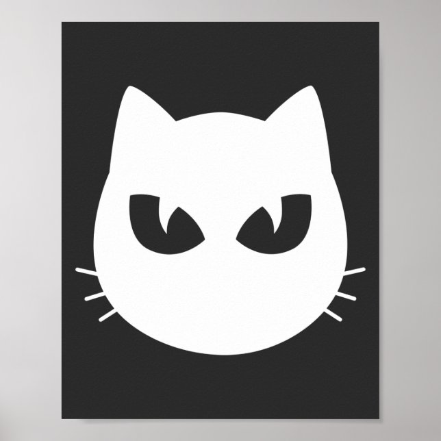 Affiche visage de chat blanc (Devant)