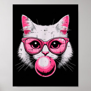 Affiche Visage de Chat Nk Gles Bubble Gum Mignon Kitty Fem