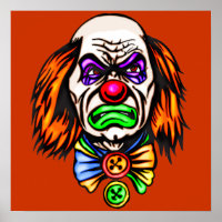 Visage de clown malin