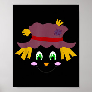 Affiche Visage de corbeau dans un chapeau drôle de Thanksg