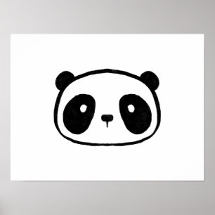 Affiche Visage de dessin du géant Chubby Panda
