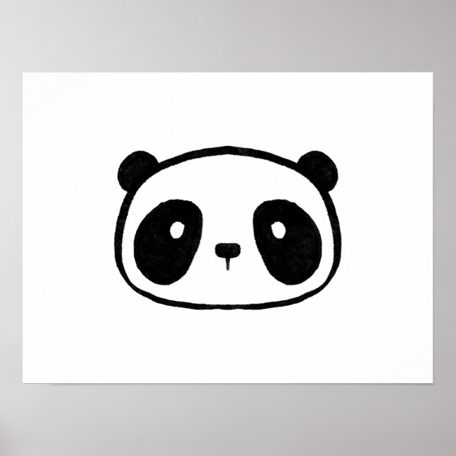 Affiche Visage de dessin du géant Chubby Panda (Devant)