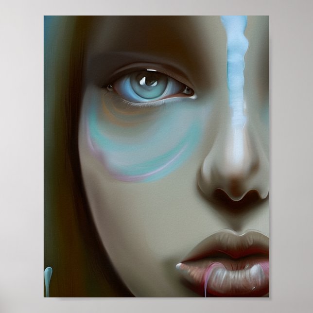 Affiche Visage de femme | Œuvre d'art générée par l'IA (Devant)