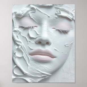 Affiche Visage de Fille Éthérée dans une Texture Douce Bla