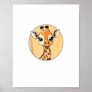 Affiche Visage de girafe mignon Yeux mignons de style safa