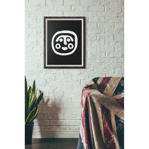 Affiche Visage de guerrier préhistorique - Tribal antique