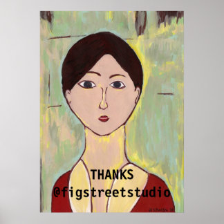 Affiche Visage de la fille après Matisse, ajouter du texte