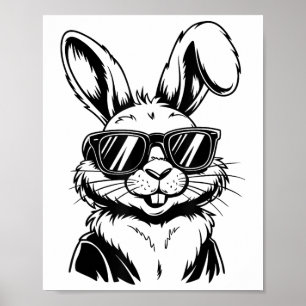 Affiche Visage De Lapin Avec Sungels Pour Hommes Garçons E