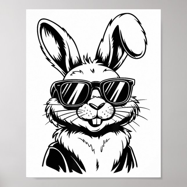Affiche Visage De Lapin Avec Sungels Pour Hommes Garçons E (Devant)