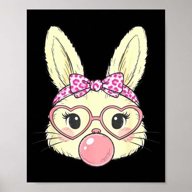 Affiche Visage de Lapin Mignon pour Femmes Filles Enfants  (Devant)