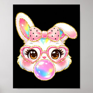 Affiche Visage de lapin mignon pour femmes filles enfants
