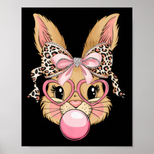 Affiche Visage de léopard de lapin de Bunny mignon Fille G