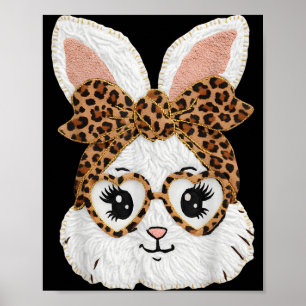 Affiche Visage de léopard de lapin de lapin mignon Fille G