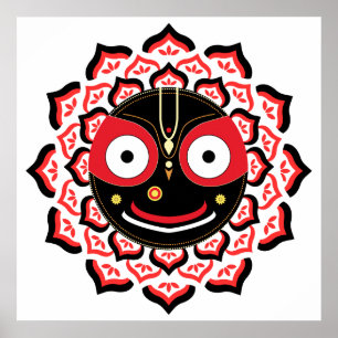 Affiche Visage de Lord Jagannath Chakra Dieu hindou