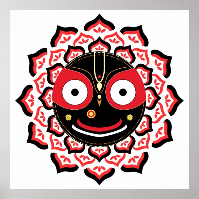 Affiche Visage de Lord Jagannath Chakra Dieu hindou (Devant)