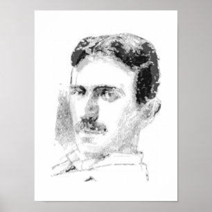 Affiche Visage de Nikola Tesla