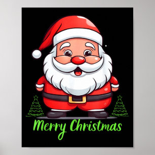 Affiche Visage de Père Noël drôle Joyeux Noël Gif Vintage