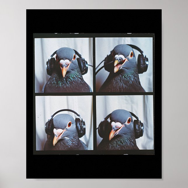 Affiche Visage de pigeon mignon Autisme Oiseau sensoriel A (Devant)