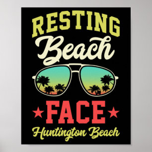 Affiche Visage de plage décontracté drôle assorti Huntingt