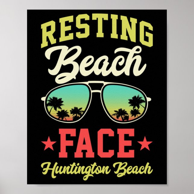 Affiche Visage de plage décontracté drôle assorti Huntingt (Devant)