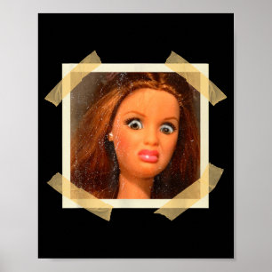 Affiche Visage de poupée dégoûtant drôle Mème hilarant sar