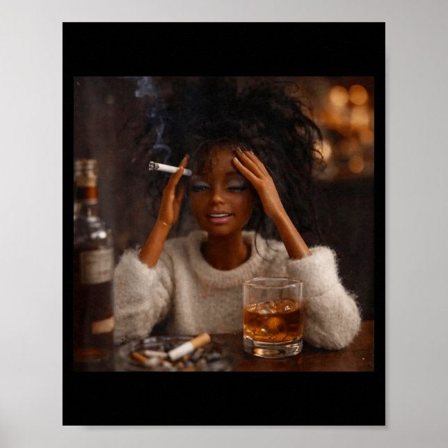 Affiche Visage de poupée en détresse drôle Mème sarcastiqu (Devant)