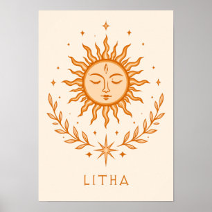 Affiche Visage de soleil céleste itha Couronne botanique A