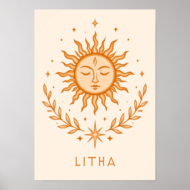 Affiche Visage de soleil céleste itha Couronne botanique A (Devant)