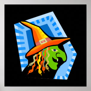 Affiche visage de sorcière