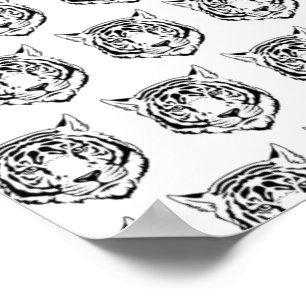Affiche Visage de tigre blanc Tête Animaux sauvages Amateu