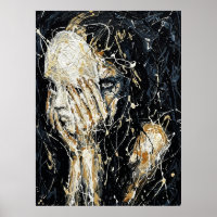 Visage Fantomatique Éthéré Abstrait Art au Goutte-