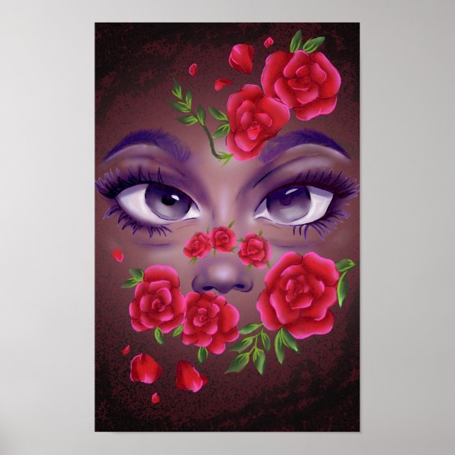 Affiche Visage floral  (Devant)