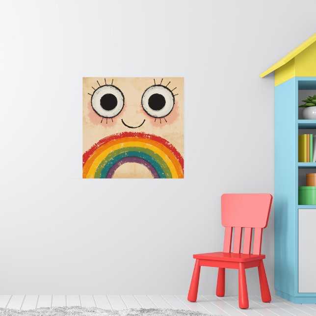AFFICHE VISAGE HEUREUX ARC-EN-CIEL (Pépinière 1)