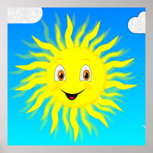 Affiche Visage heureux de soleil