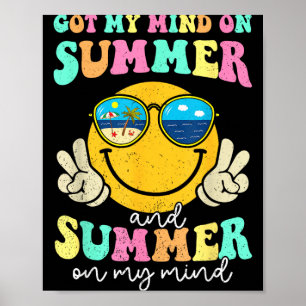 Affiche Visage heureux groovy ambiance estivale occupe mon