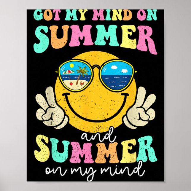 Affiche Visage heureux groovy ambiance estivale occupe mon (Devant)