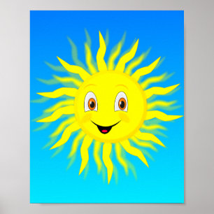 Affiche Visage heureux Soleil