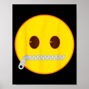 Affiche Visage jaune de sourire de bouche de fermeture écl