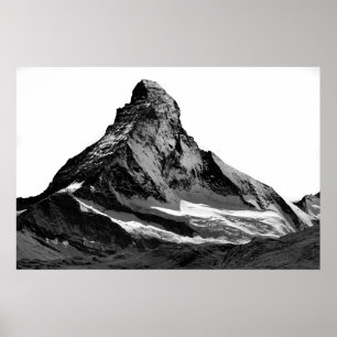 Affiche Visage noir et blanc de nord de Matterhorn