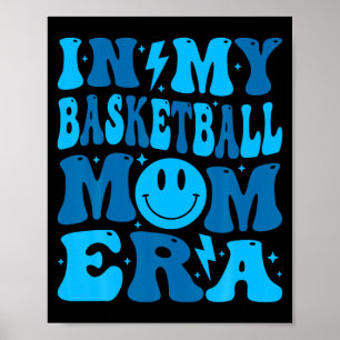 Affiche Visage souriant à l'ère de maman de basket groovy