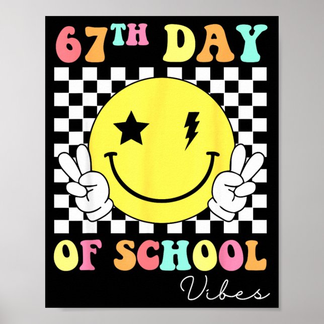 Affiche Visage Sourire 67ème Jour D'école 67 Six Sept Mème (Devant)
