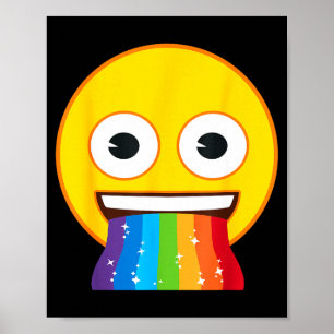 Affiche Visage sourire jaune bouche arc-en-ciel Emoji offi
