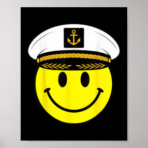 Affiche Visage sourire jaune capitaine 70s sourire heureux