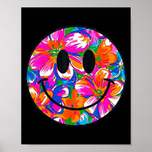 Affiche Visage sourire mignon floral design tendance été h