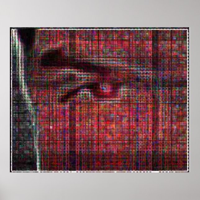 Affiche visage tessellé (version couleur complète) (Devant)