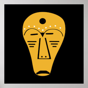 Affiche visage tribal autochtone Abstrait